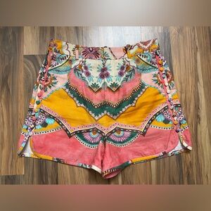 Zara Multicolor High Waist linen blend Women's Shorts